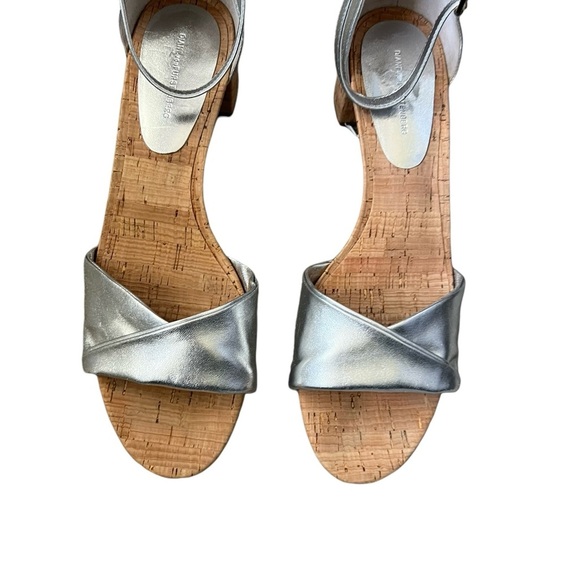 Diane Von Furstenberg FLORENCE METALLIC NAPPA LEATHER SANDALS IN SILVER Size 11 - Picture 7 of 12